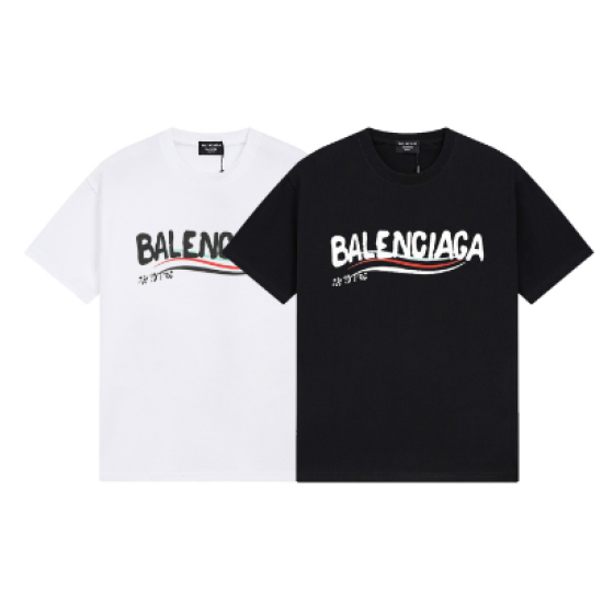 2025🆕 Balenciaga Metallic Tape Logo Print Short-Sleeve T-Shirt